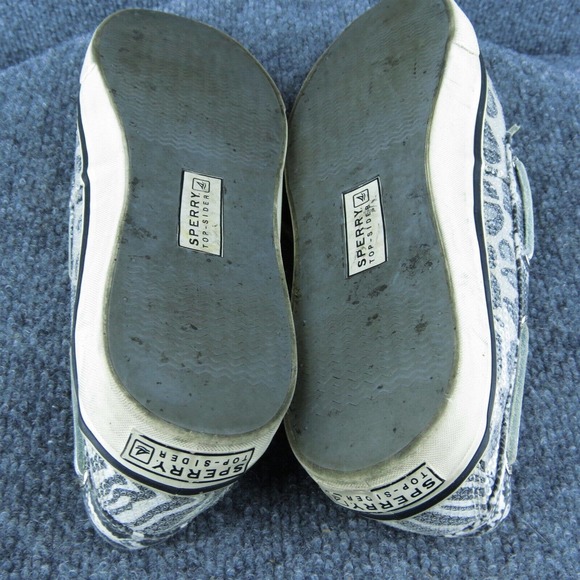SPERRY Women Boat Shoe Gray Fabric Lace Up Size 8 Medium - Picture 8 of 9